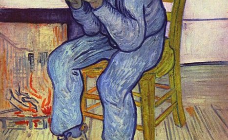 Depression Painting by Vincent van Gogh (1853–1890) entitled "At Eternity's Gate" May 1890, oil on canvas in the Kröller-Müller Museum. Courtesy of wikimedia commons.